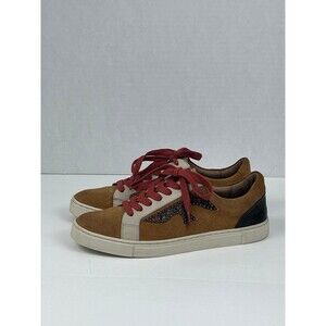 FRYE Ivy Logo Patch Low Lace Up Suede Leather Sneakers